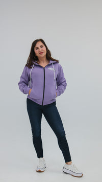 Norwegian "Grey" Fjord Horse Full Zip Lavender Hoodie