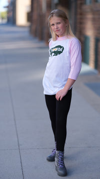 Bison Youth Pink Baseball T-Shirt