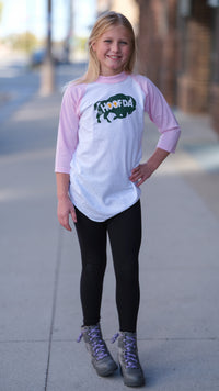 Bison Youth Pink Baseball T-Shirt