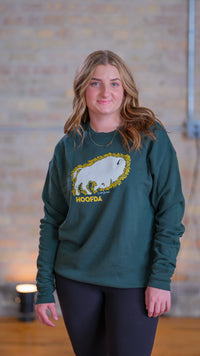 Bison Floral ND Fleece Green Sweatshirt