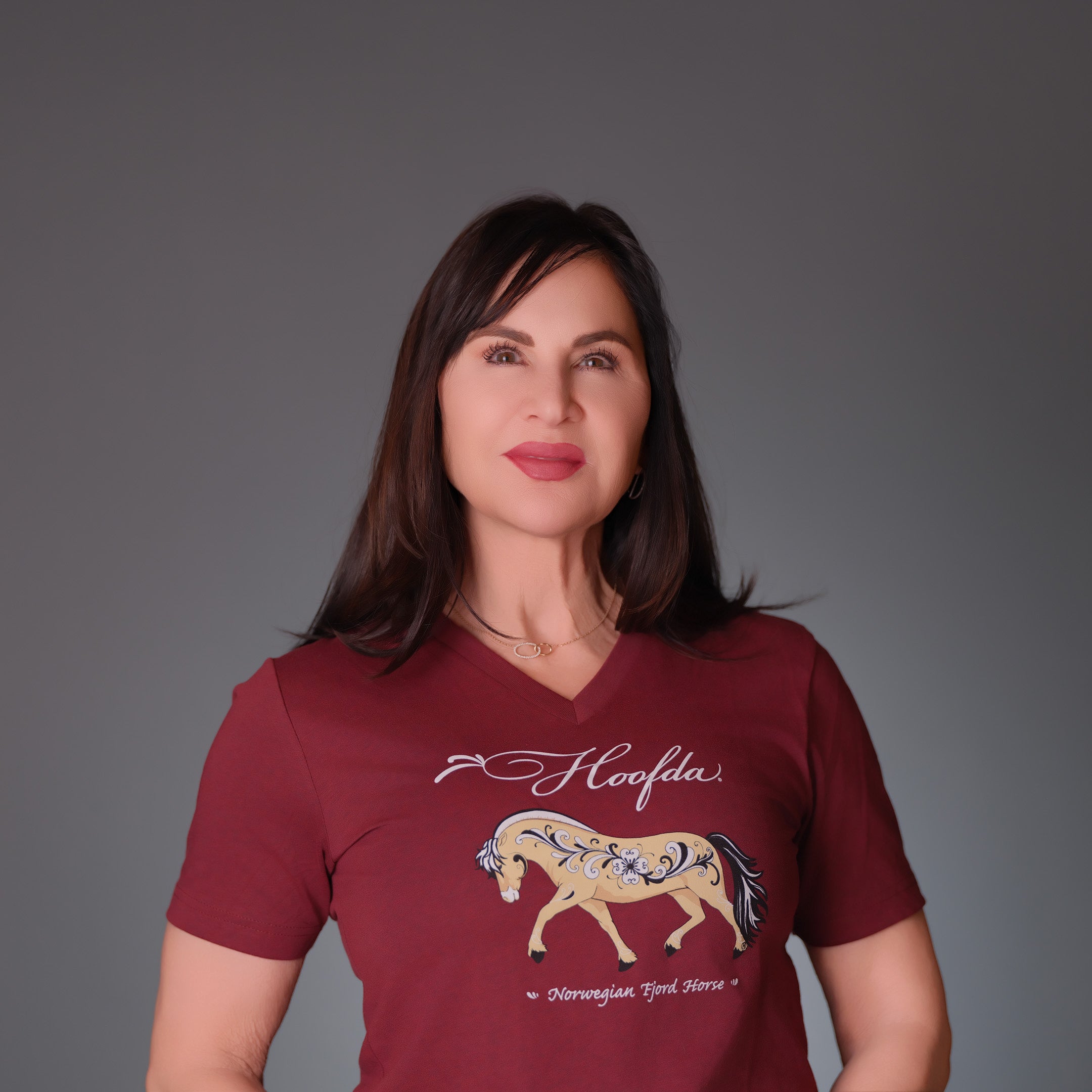 Norwegian Fjord Horse Cardinal vneck