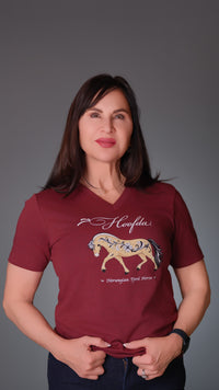 Norwegian Fjord Horse Cardinal vneck