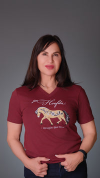 Norwegian Fjord Horse Cardinal vneck