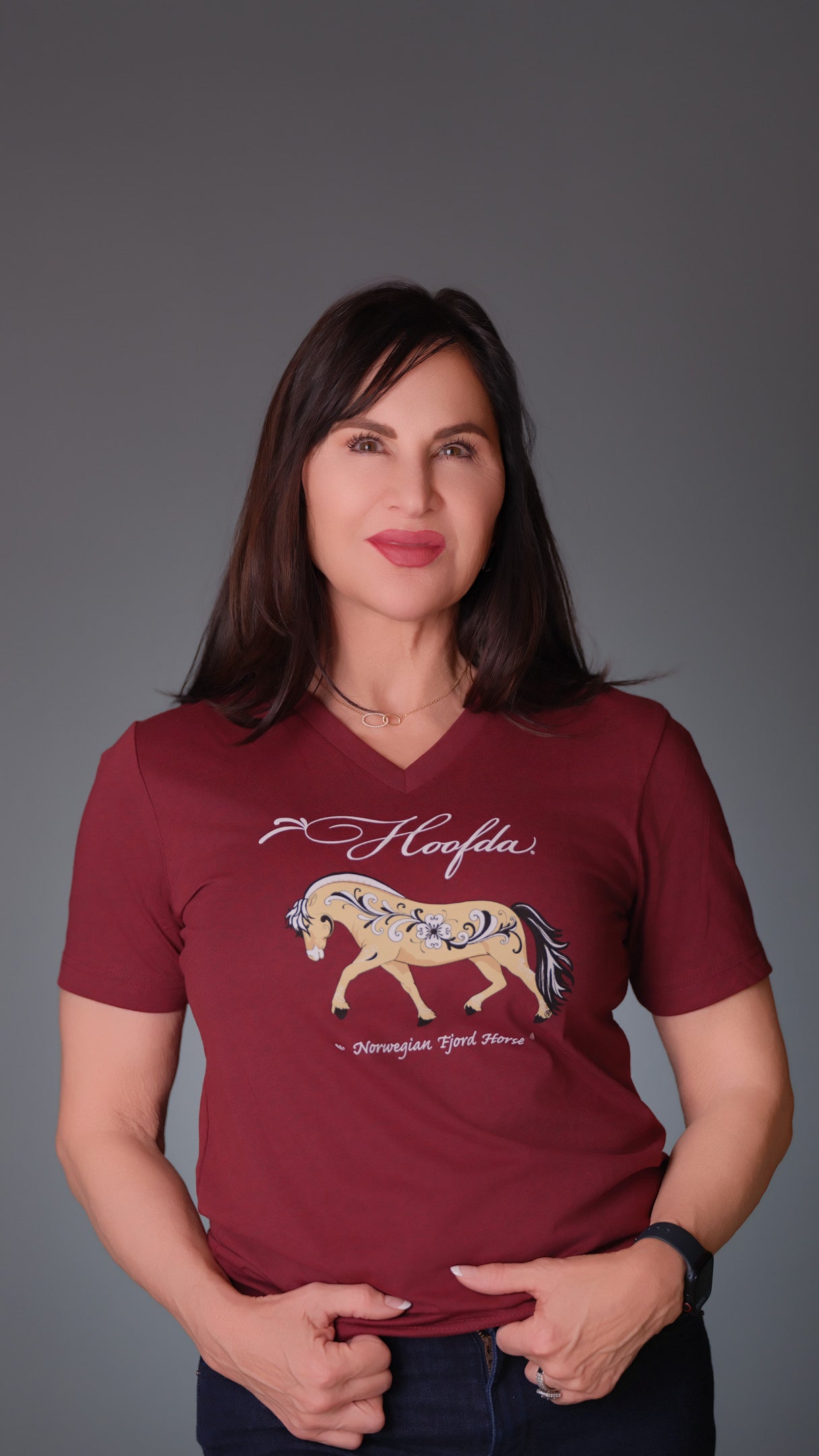 Norwegian Fjord Horse Cardinal vneck