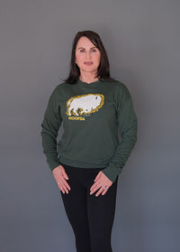 Bison Floral ND Fleece Green Sweatshirt