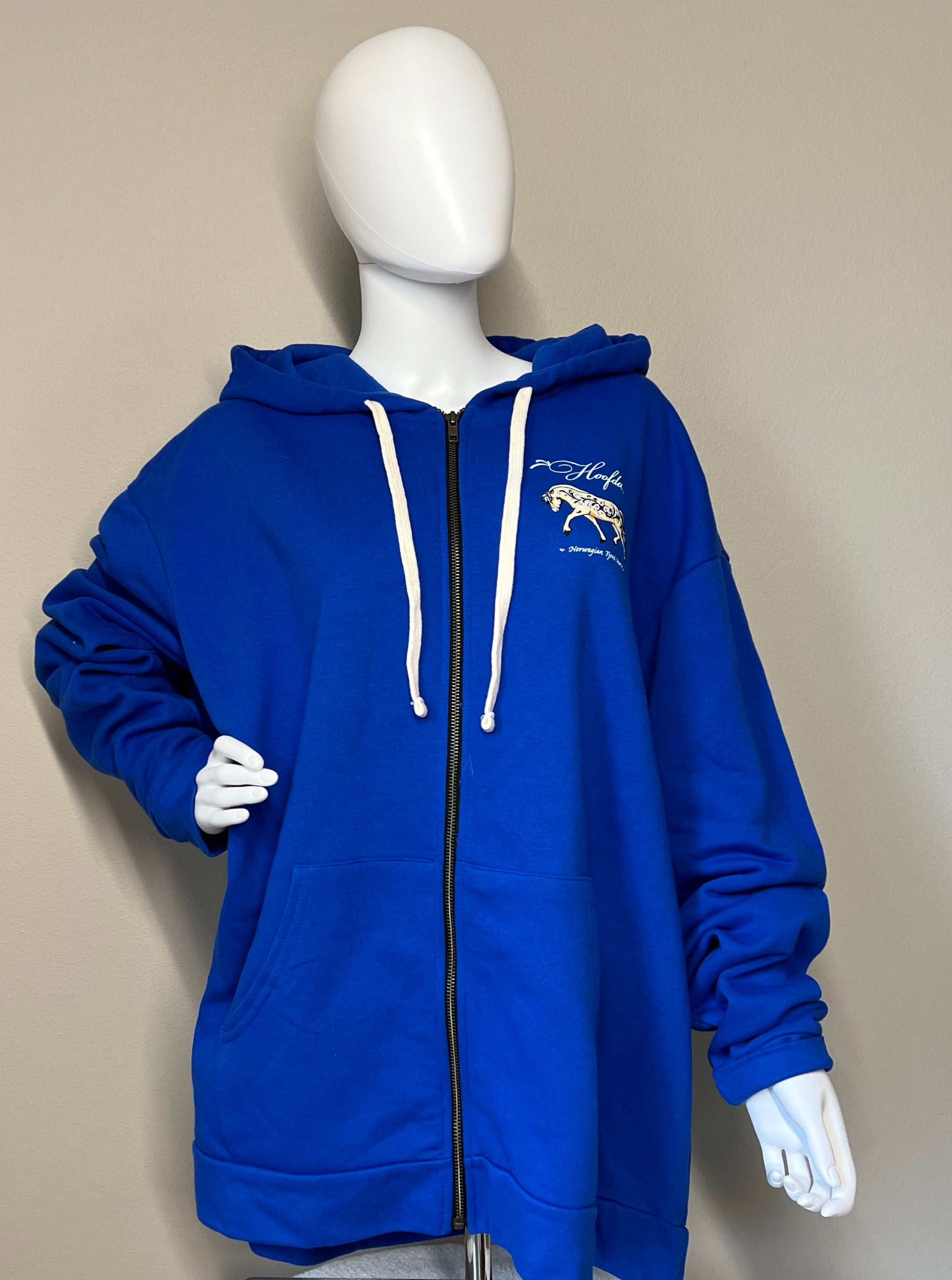 Norwegian Fjord Horse Royal Blue Hooded Sweatshirt