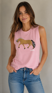 Norwegian Fjord Horse Unisex Jersey Muscle Tank Pink
