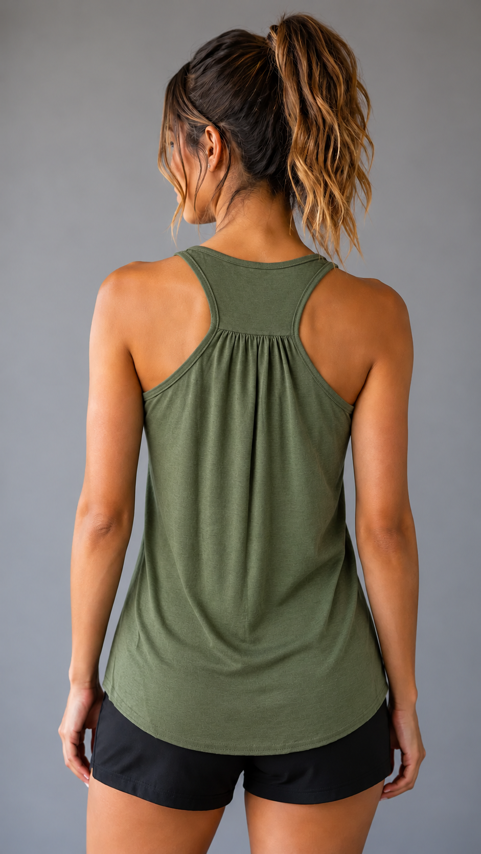 Norwegian Fjord Flowy Army Green Tank