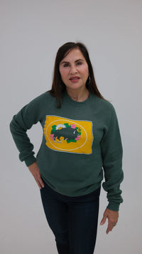Bison State of North Dakota Prairie Rose Sunflowers Fleece