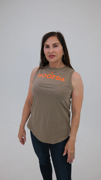 HOOFDA Notched Sleeveless tan tank
