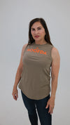 HOOFDA Notched Sleeveless tan tank