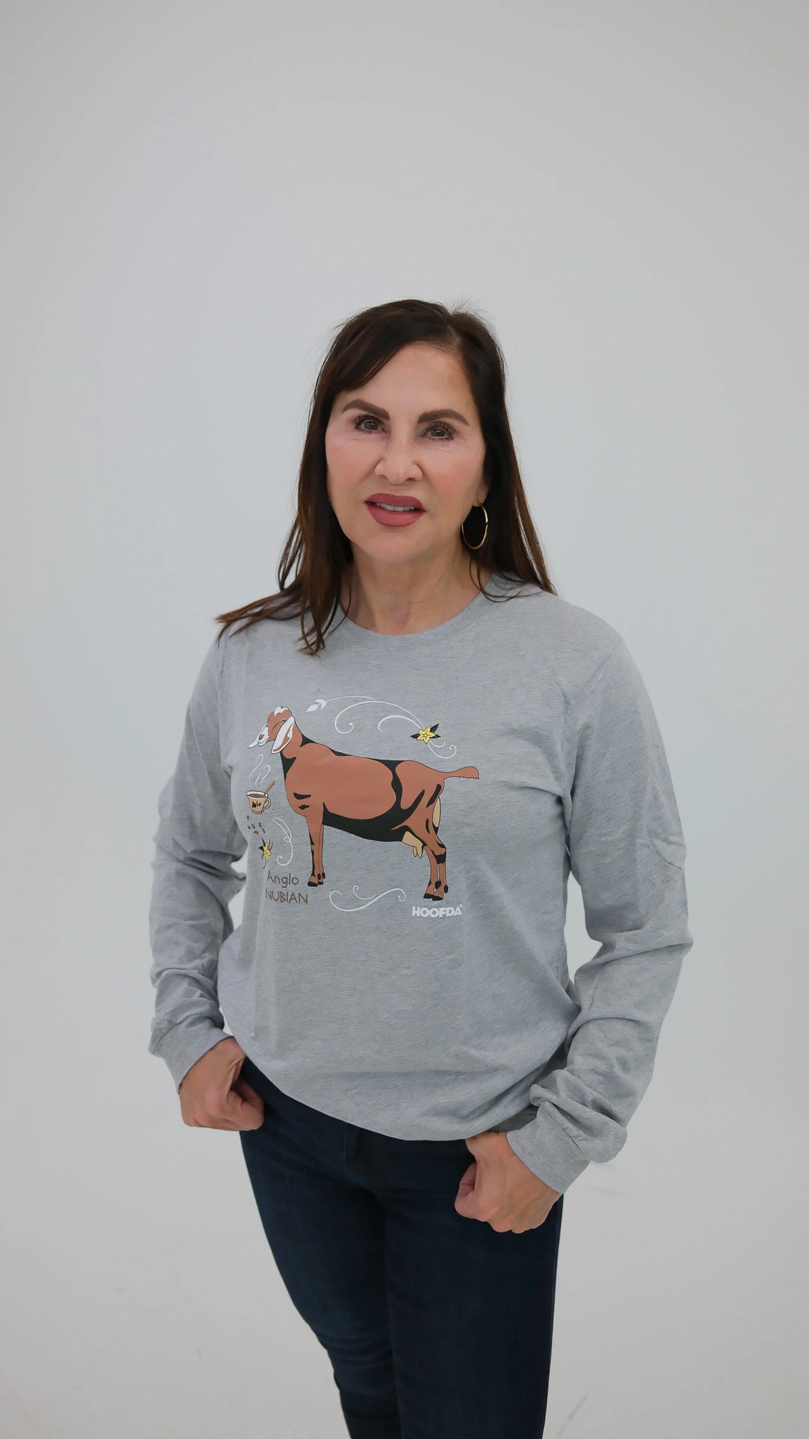 Anglo Nubian Goat Long Sleeve Athletic Grey