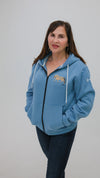 Norwegian Fjord Horse Full Zip Dusty Blue Hoodie Dunn Fjord