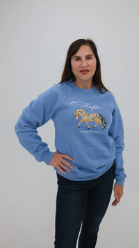 Norwegian Fjord Fleece Cobalt Blue Rosemaling