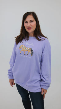 Norwegian Fjord Fleece lavender rosemaling