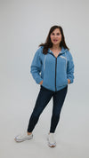 Norwegian "Grey" Fjord Horse Full Zip Dusty Blue Hoodie