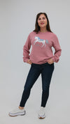 ND Badlands White Horse Rose Fleece Sweatshirt