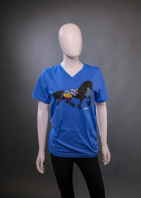Friesian Horse Short Sleeve V-neck T-Shirt