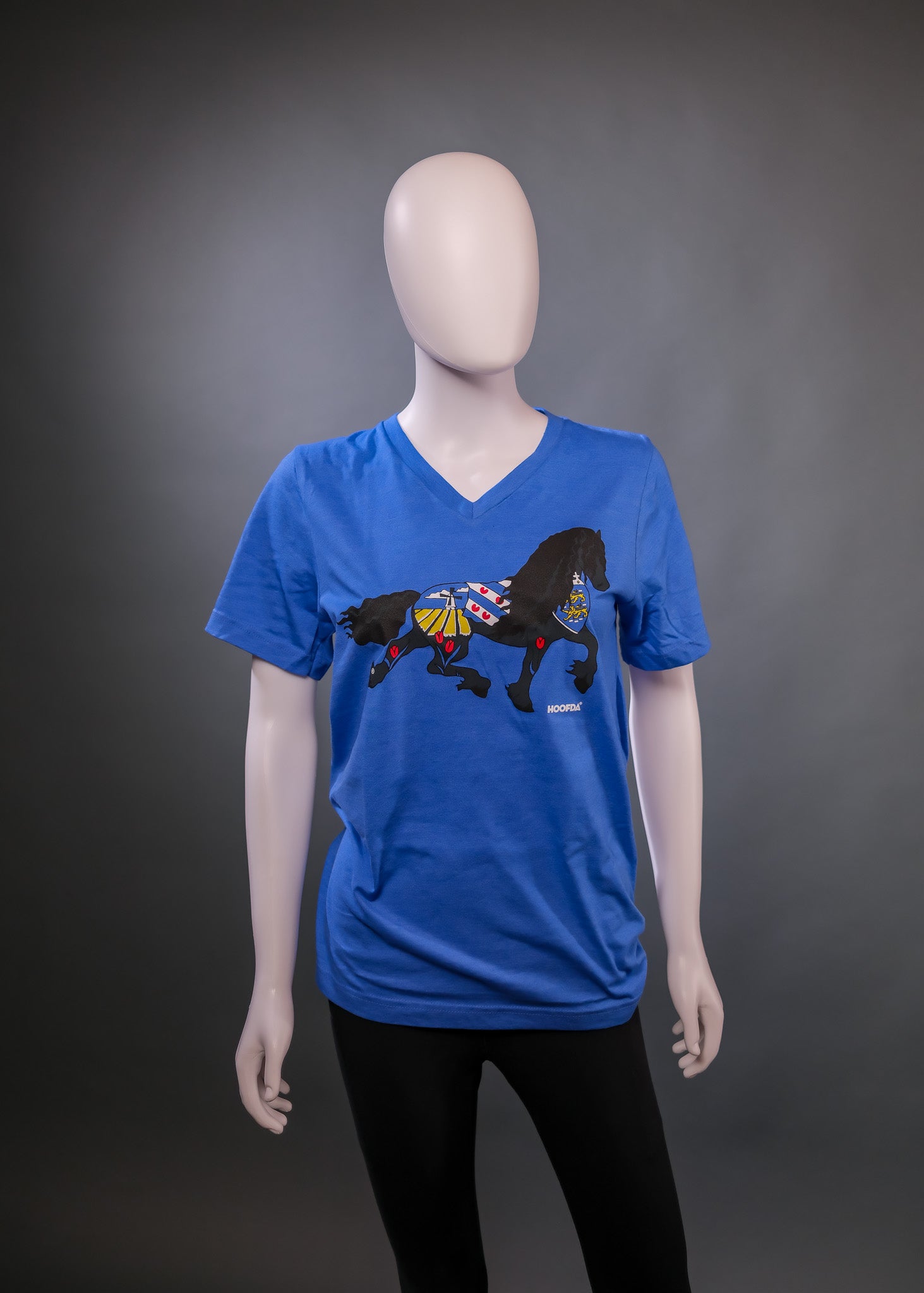 Friesian Horse Short Sleeve V-neck T-Shirt