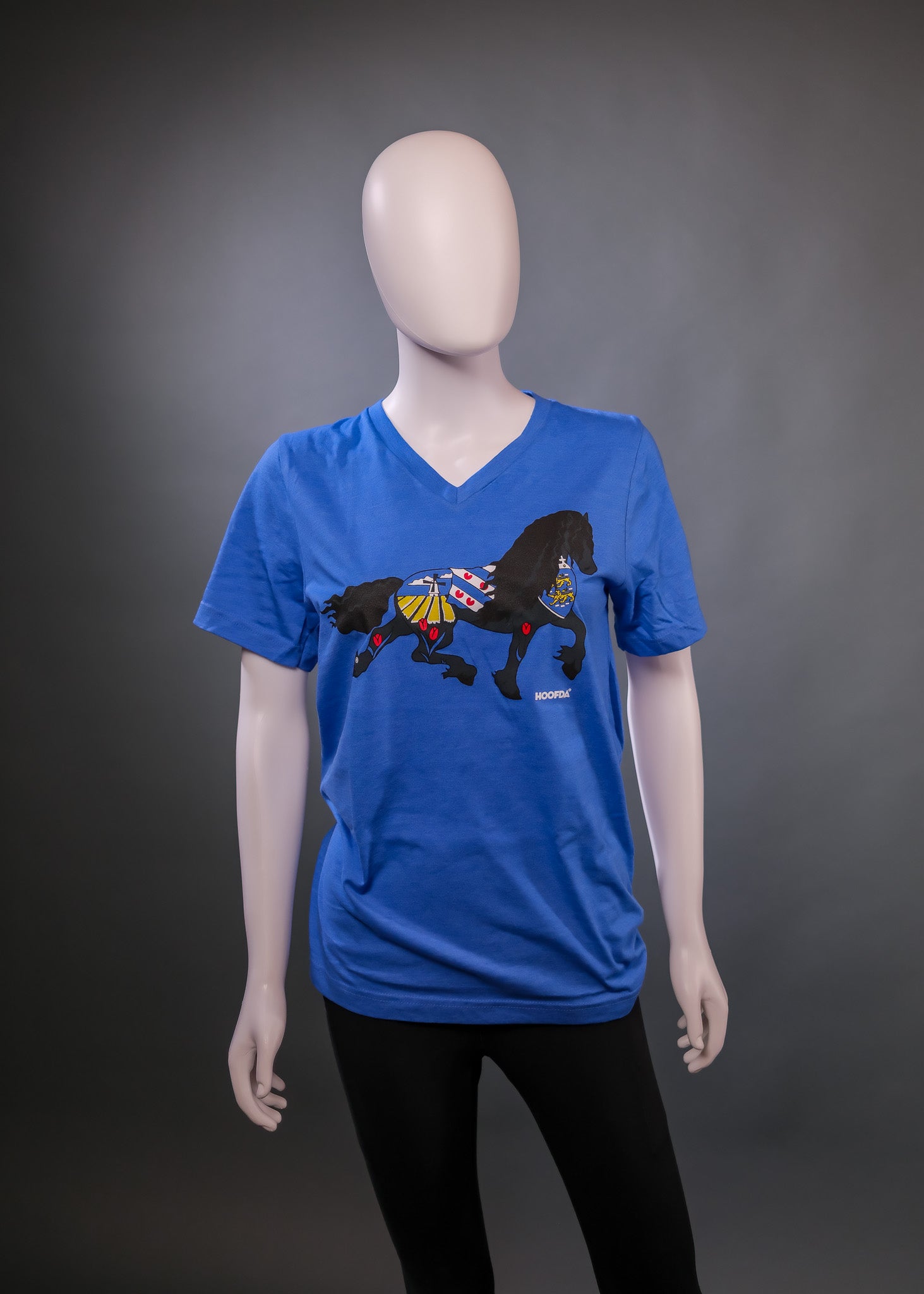 Friesian Horse Short Sleeve V-neck T-Shirt