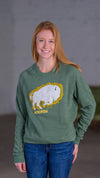 Bison Floral Raglan Fleece Sweatshirt