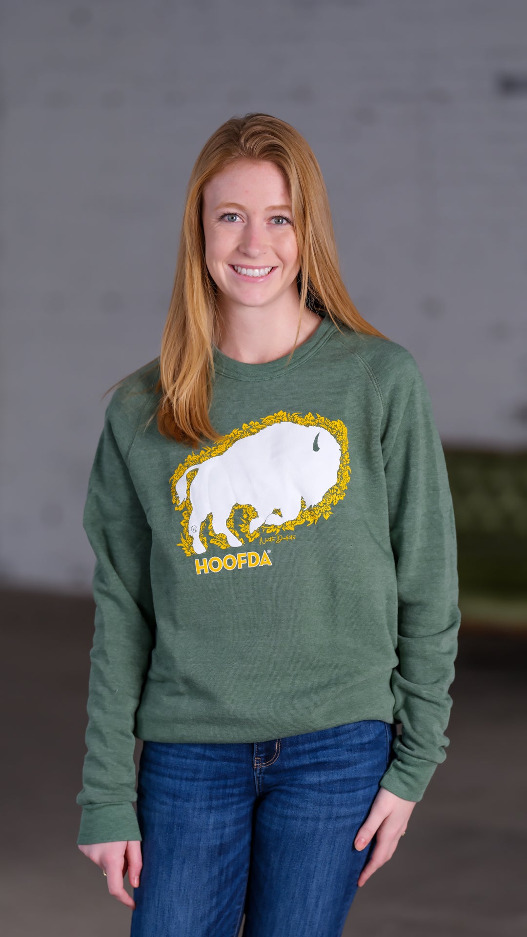 Bison Floral Raglan Fleece Sweatshirt