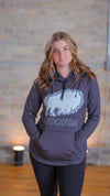 Bison Floral Funnel Neck Hoodie Tunic