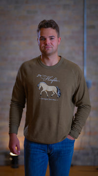 Norwegian Fjord Horse Olive Sweatshirt