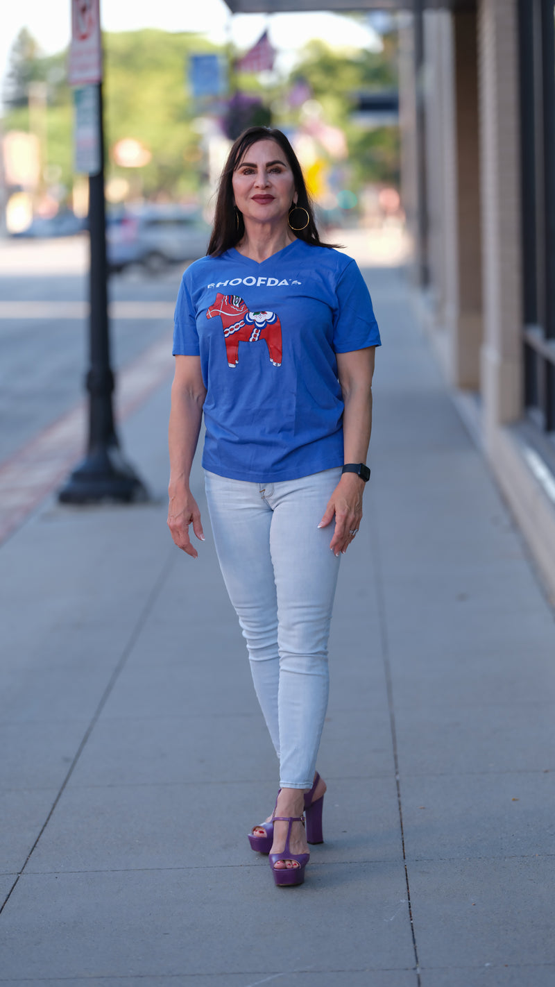 Swedish Traditional Dala Horse V-Neck