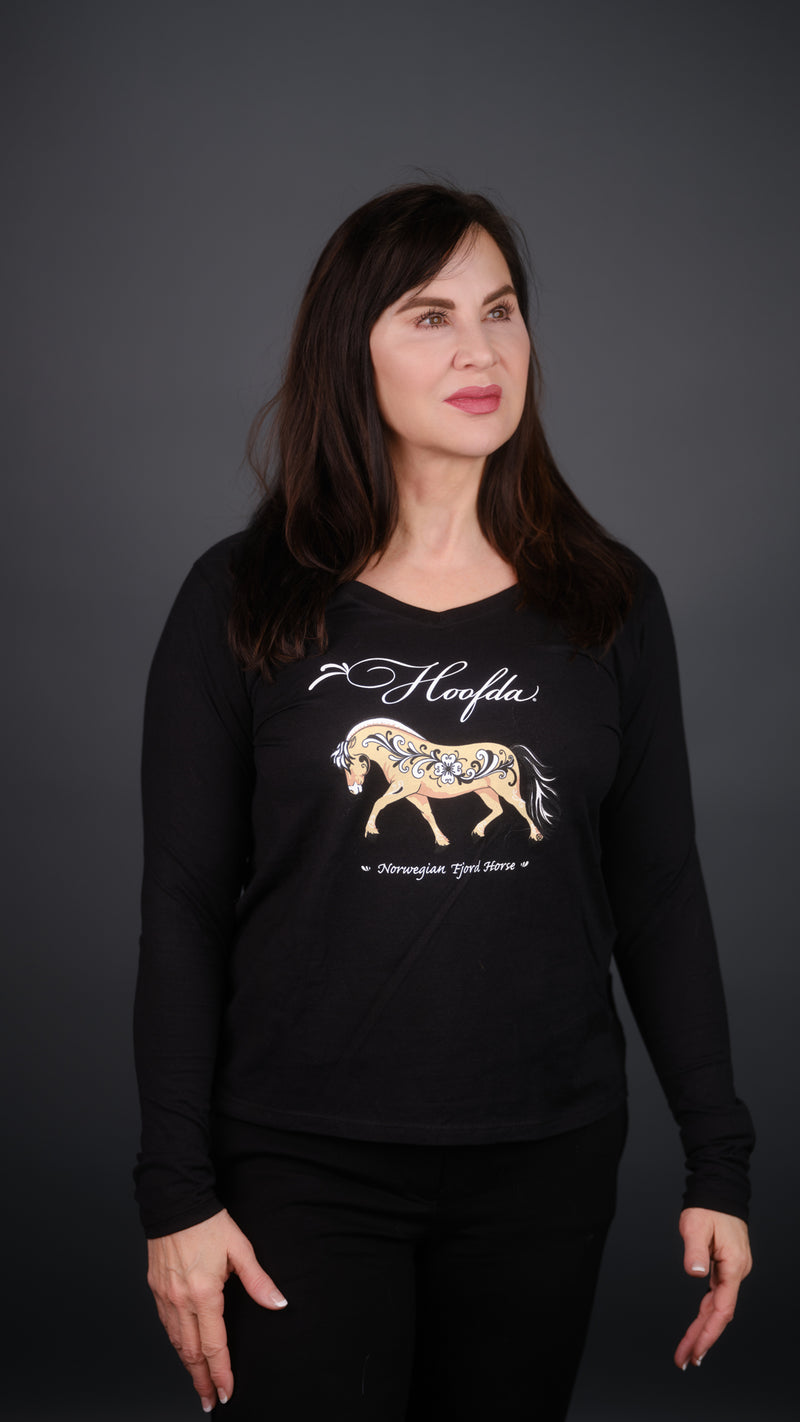 Norwegian Fjord Horse Vneck Ebony