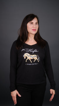 Norwegian Fjord Horse Vneck Ebony