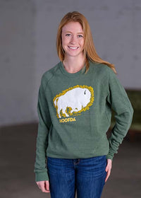 Bison Floral Raglan Fleece Sweatshirt