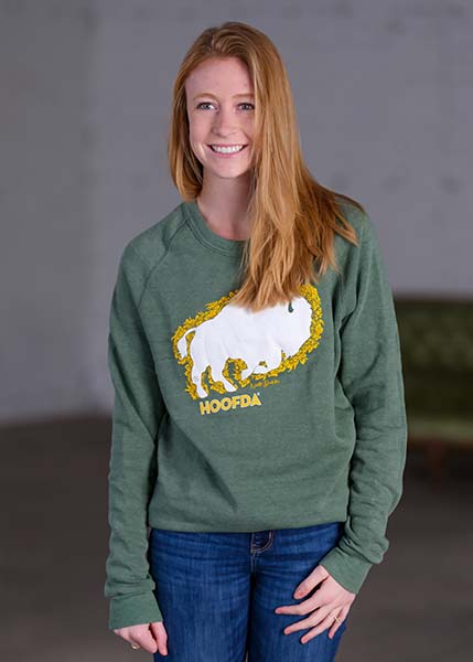 Bison Floral Raglan Fleece Sweatshirt