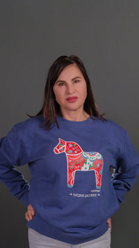 Swedish Artsy Dala Horse Fleece Sweatshirt