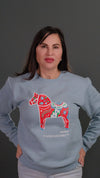 Swedish Artsy Dala Horse Fleece Sweatshirt