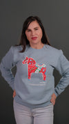 Swedish Artsy Dala Horse Fleece Sweatshirt