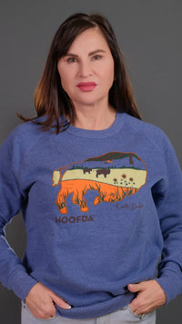 Bison Feels Like Home ND Fleece Sweatshirt Blue