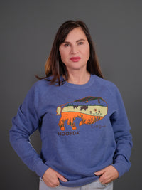 Bison Feels Like Home ND Fleece Sweatshirt Blue