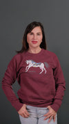 ND Badlands White Horse Burgundy Fleece Sweatshirt