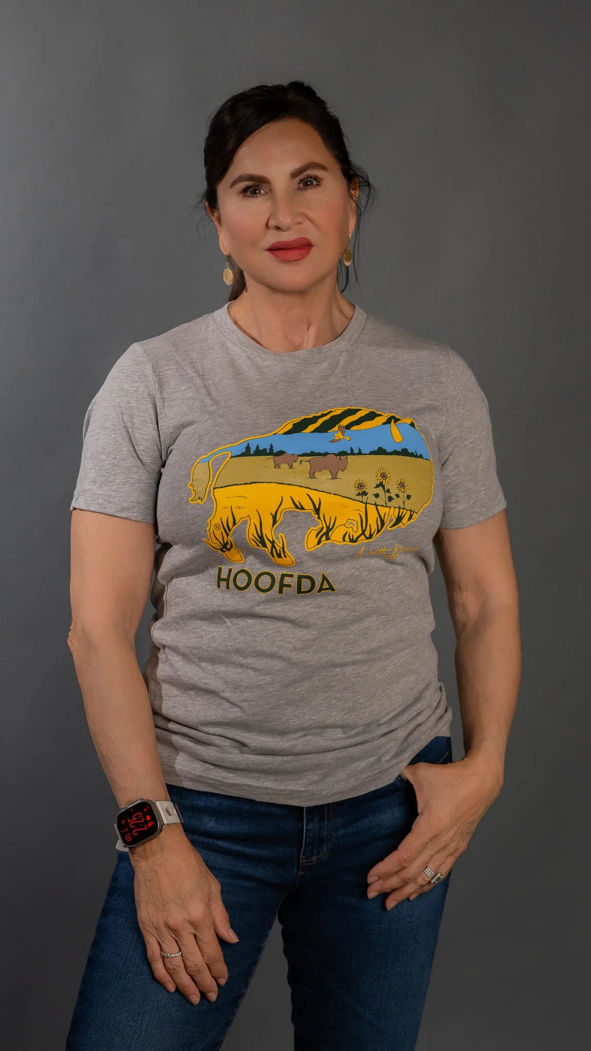Bison Feels Like Home North Dakota Athletic Heather T-Shirt