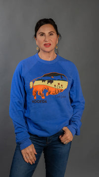 Bison Feels Like Home ND Fleece Sweatshirt Royal