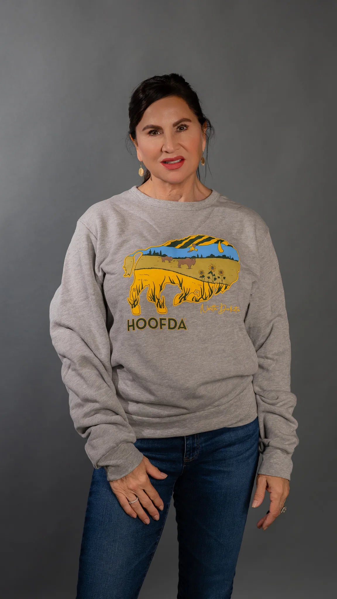 Bison Feels Like Home ND Athletic Heather Fleece Sweatshirt