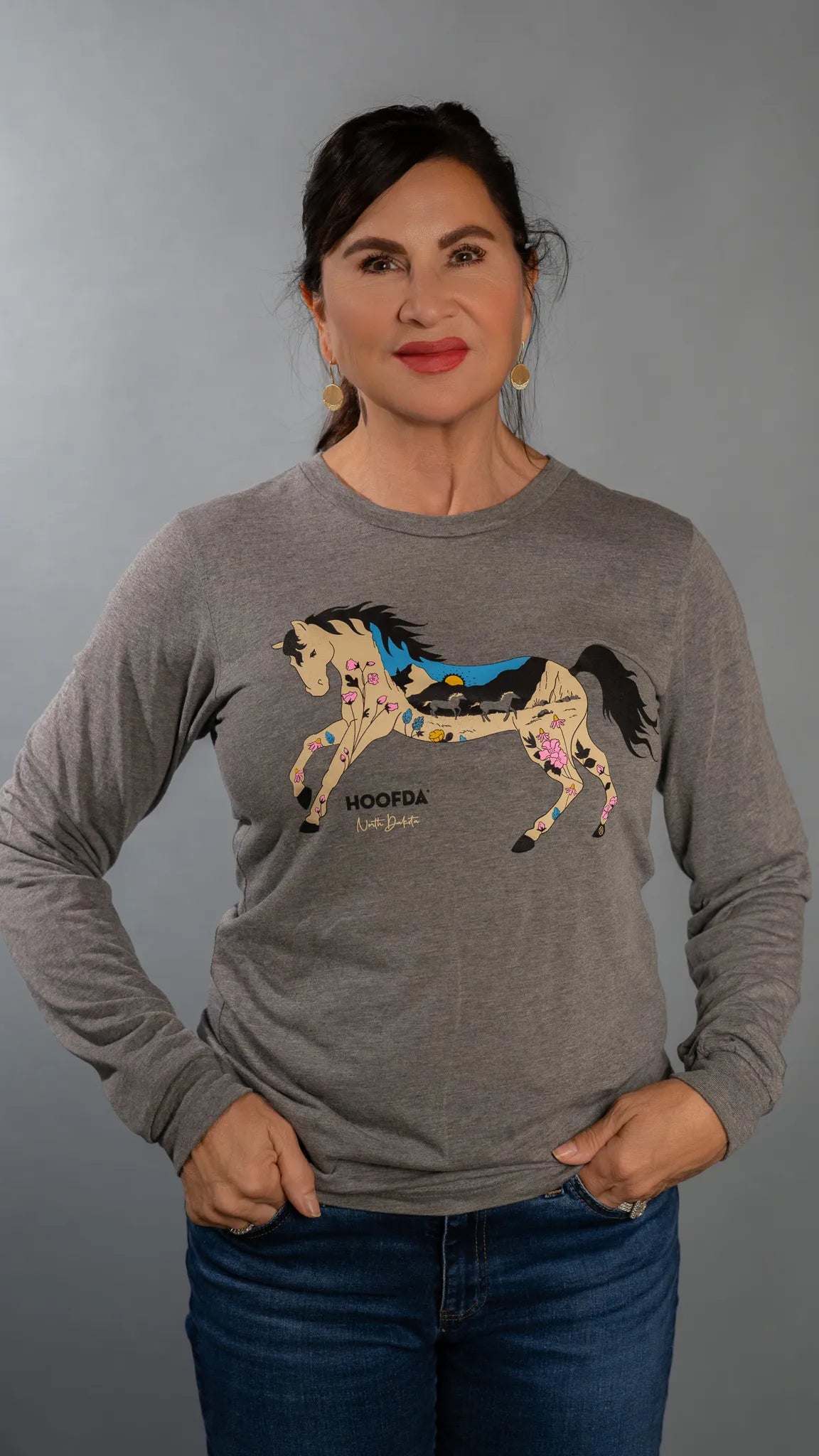 ND Badlands Horse Long Sleeve T-shirt slight flaw
