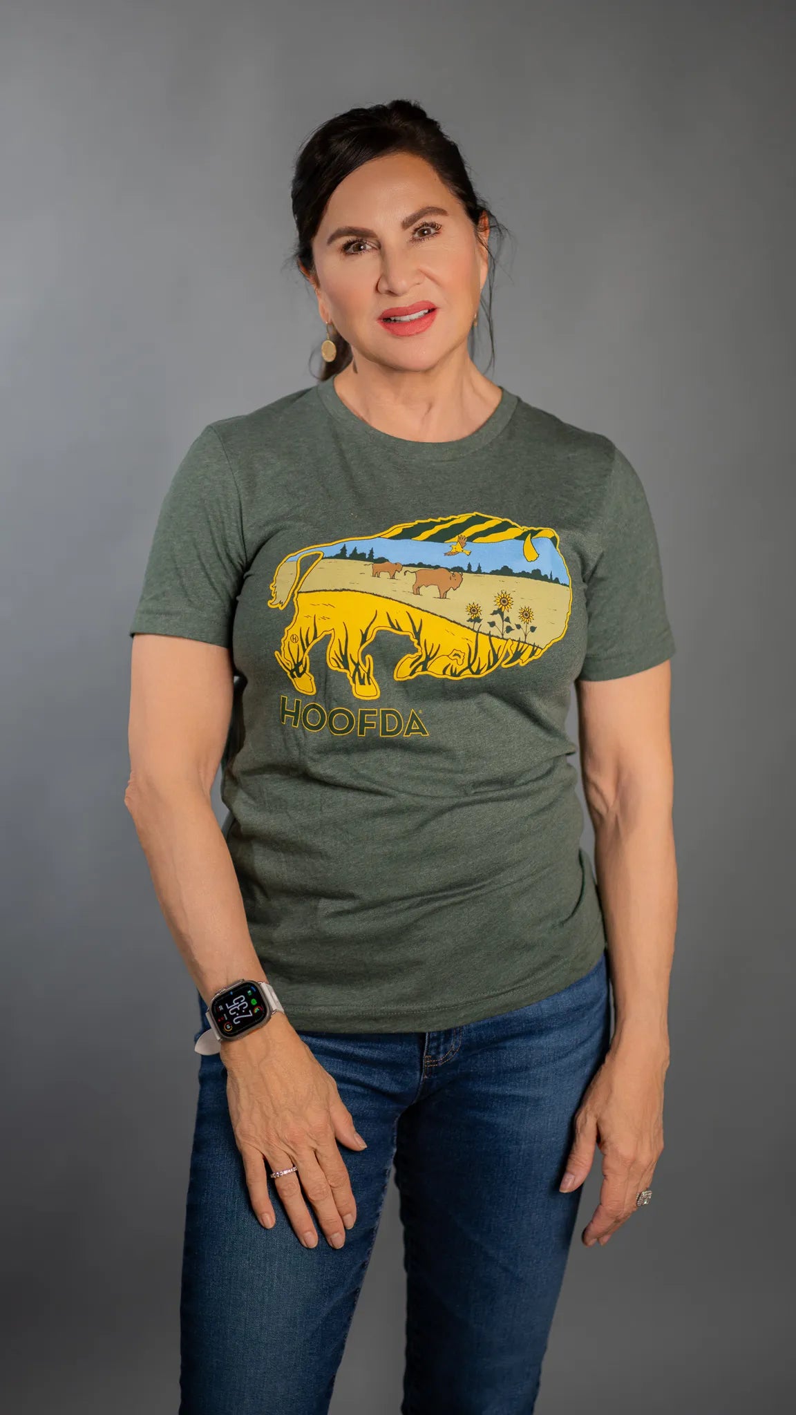 Bison Feels Like Home Heather Forest T-Shirt