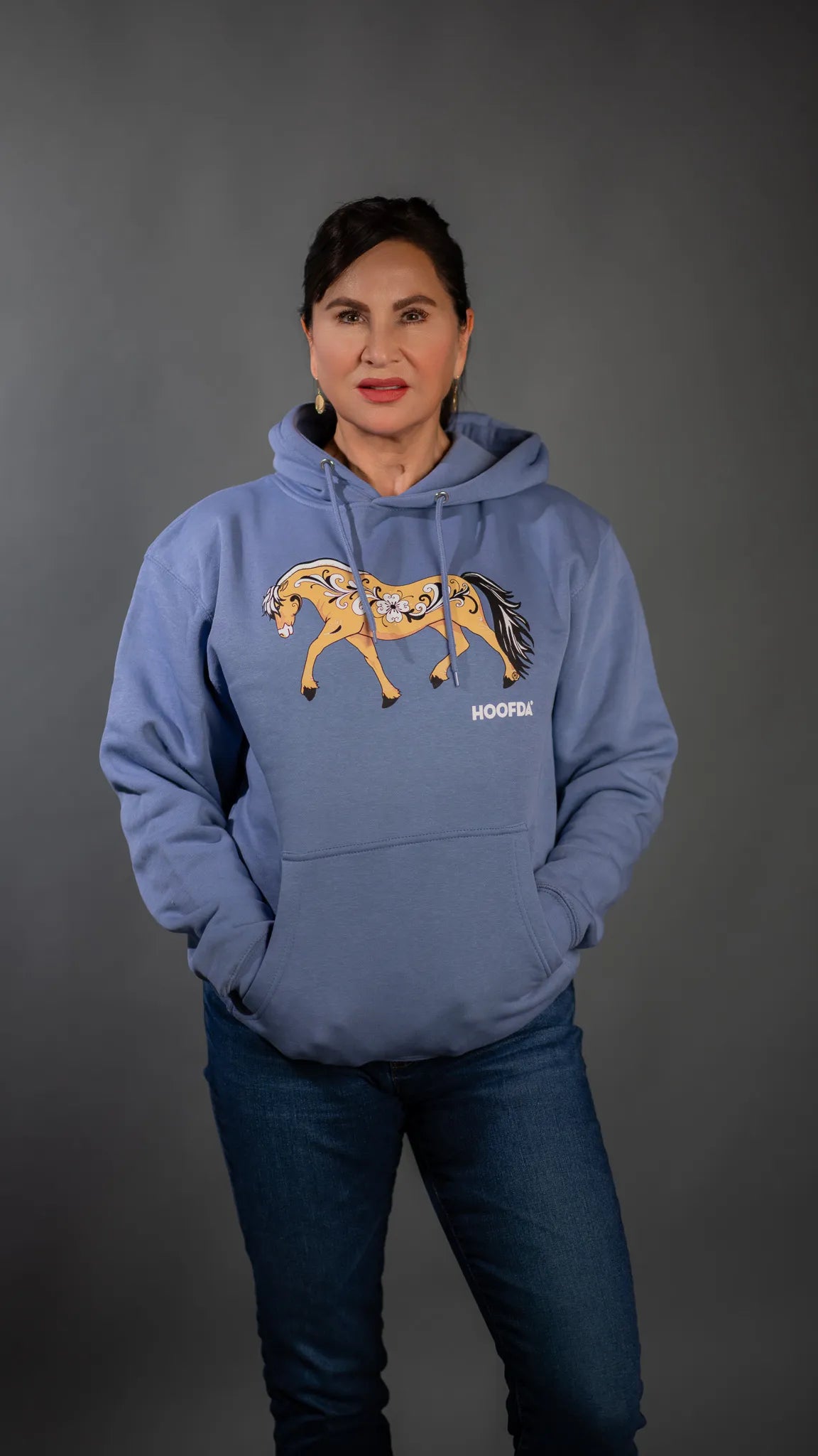 Norwegian Fjord Fleece Hooded Sweatshirt Colony Blue