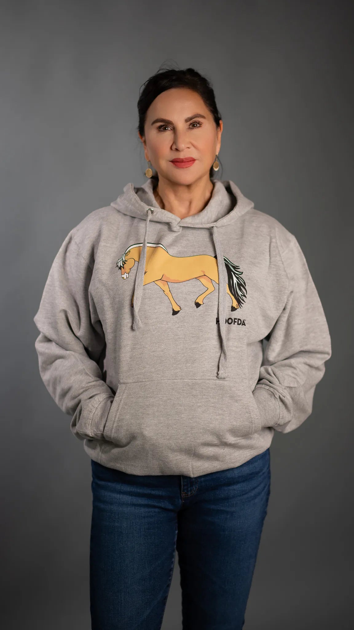 Norwegian Fjord Horse Athletic Grey Hoodie