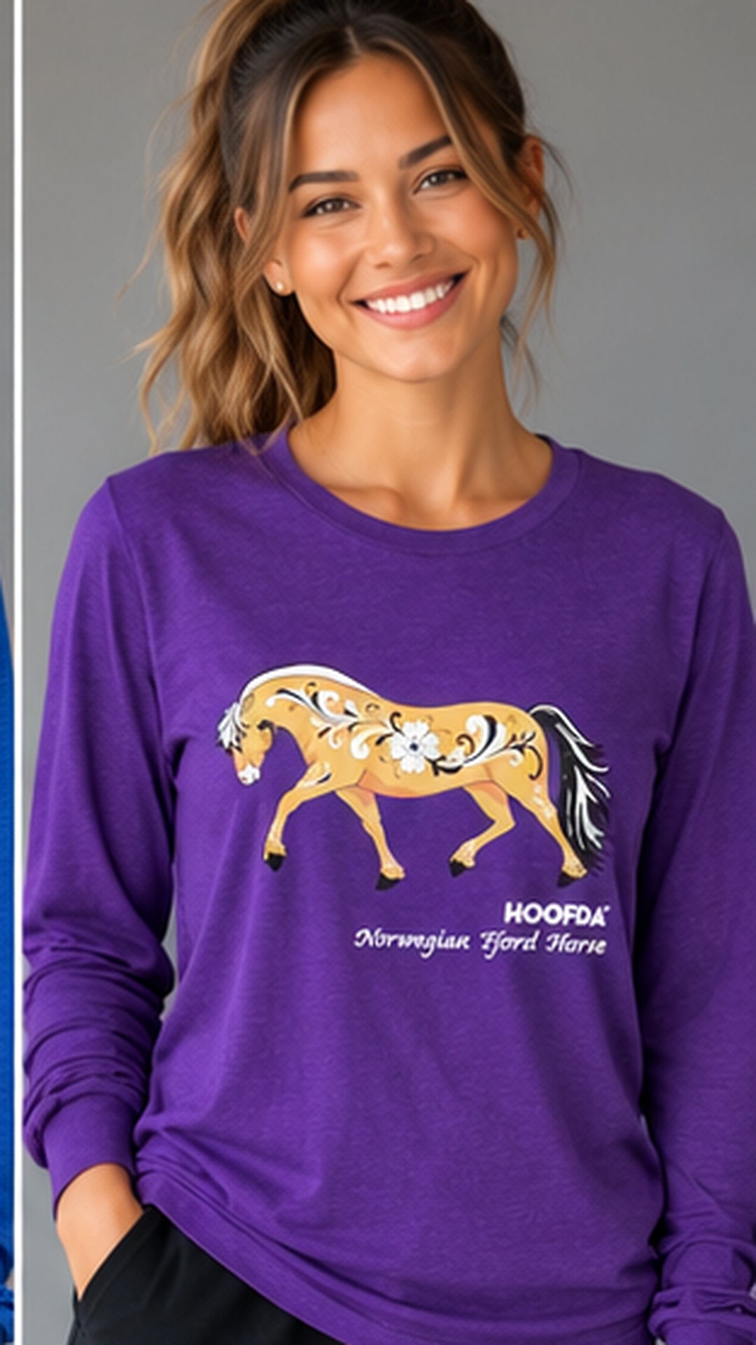 Norwegian Fjord Horse Purple Long Sleeve