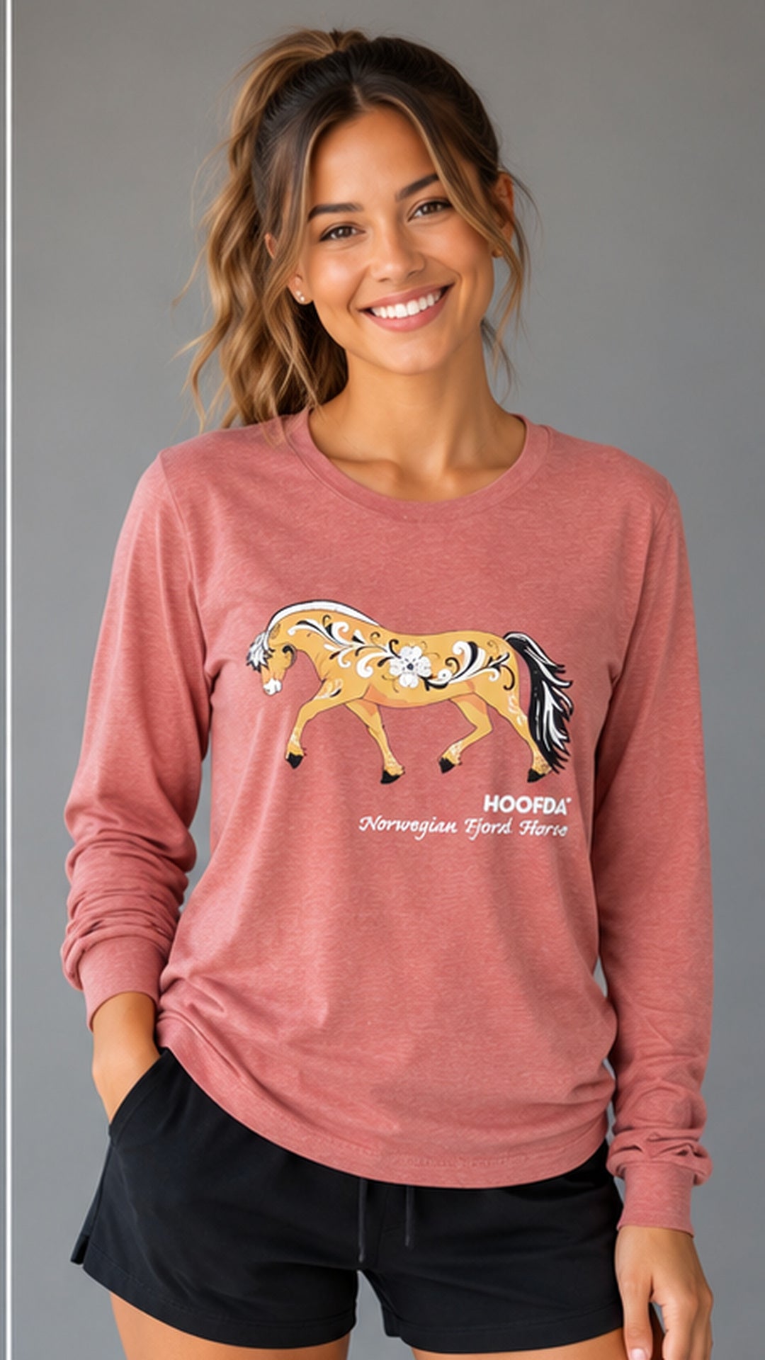 Norwegian Fjord Horse Rose Long Sleeve