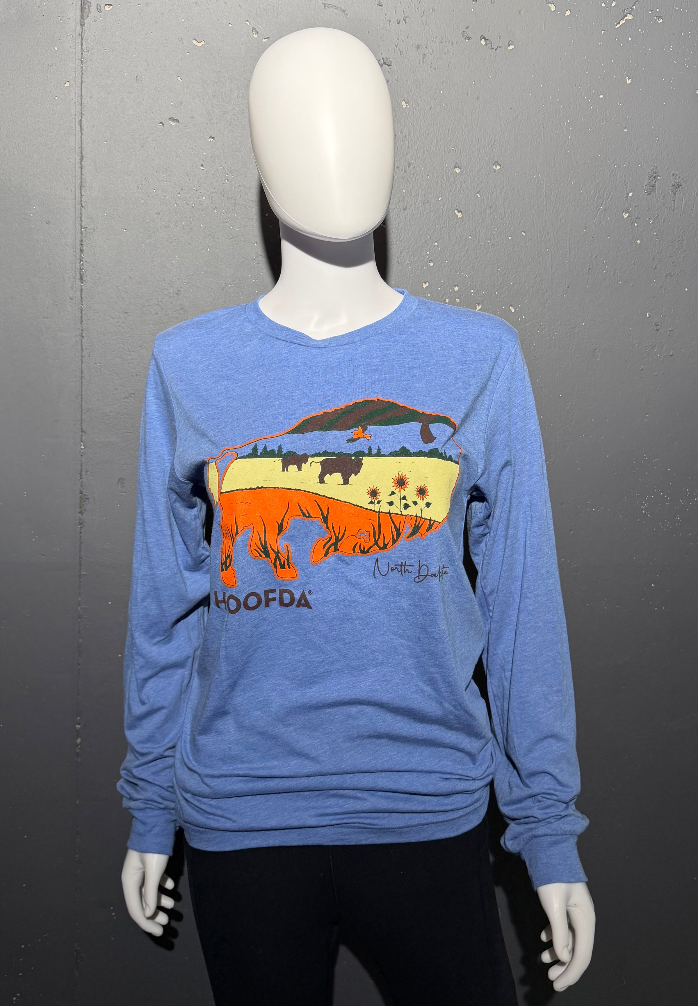 Feels Like Home Bison Long Sleeve Blue Tribled