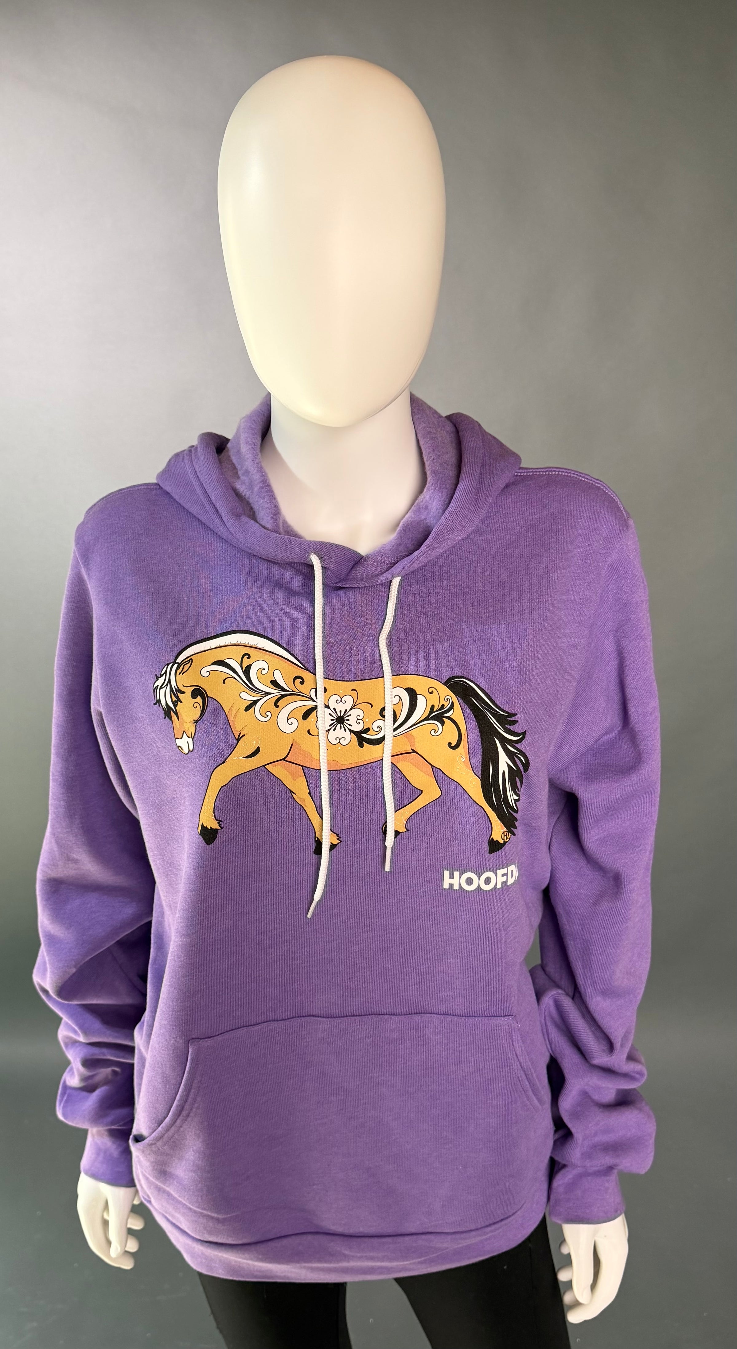 Norwegian Fjord Fleece Hooded Sweatshirt Purple